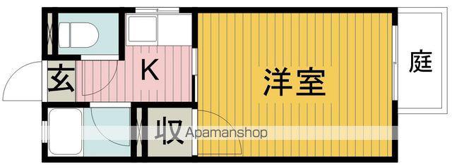 ビスタ岡町(1K/1階)の間取り写真