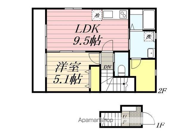 ルーツ17番館(1LDK/2階)の間取り写真