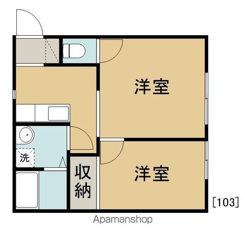ブライト(2K/1階)の間取り写真