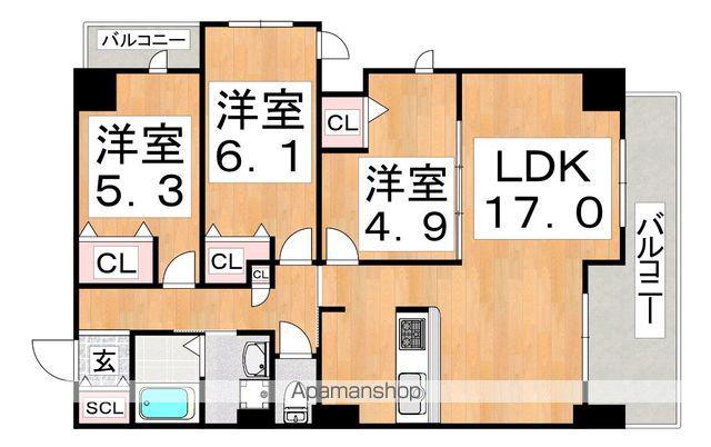 エムズコートⅢ(3LDK/5階)の間取り写真