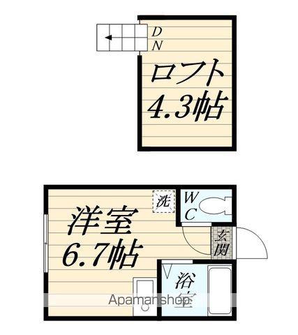 ユナイト菊名バンベルク(ワンルーム/2階)の間取り写真