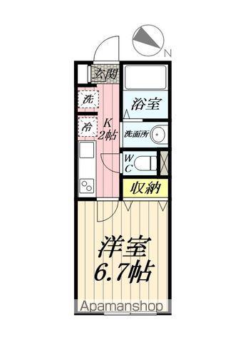 LUANA(1K/2階)の間取り写真