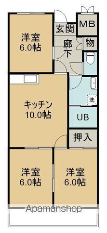 サンハイツ川津(3LDK/3階)の間取り写真