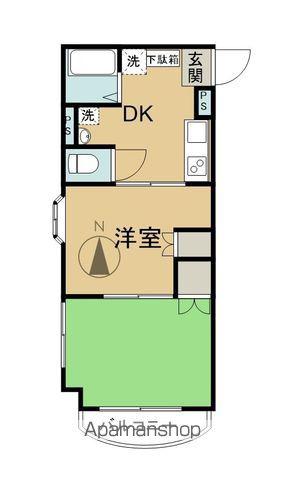 マルイブーゲンビリア(2DK/2階)の間取り写真