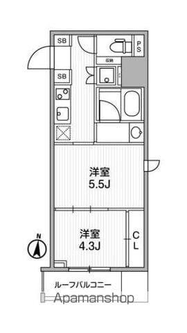 ラヴィエール錦糸公園(2K/9階)の間取り写真