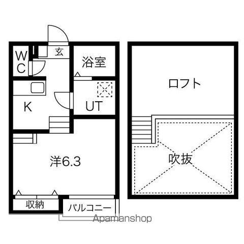 CREO栄生壱番館(1K/1階)の間取り写真