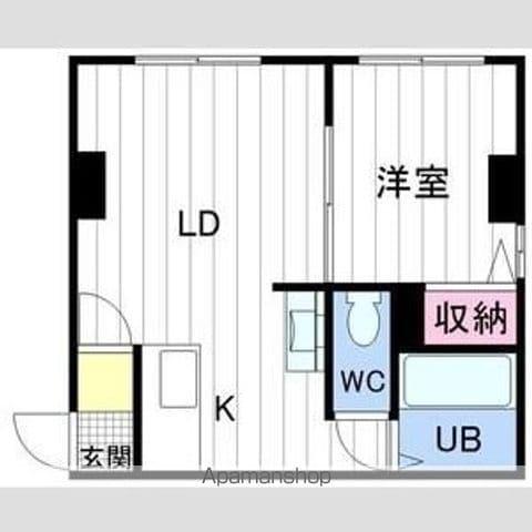 角田ビル(1DK/2階)の間取り写真