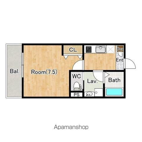 ジーメゾン柏藤心(1K/1階)の間取り写真