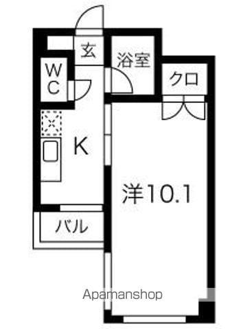 サワータウン白山(1K/3階)の間取り写真