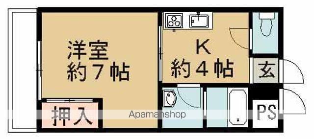 ベルビレッジ(1DK/2階)の間取り写真