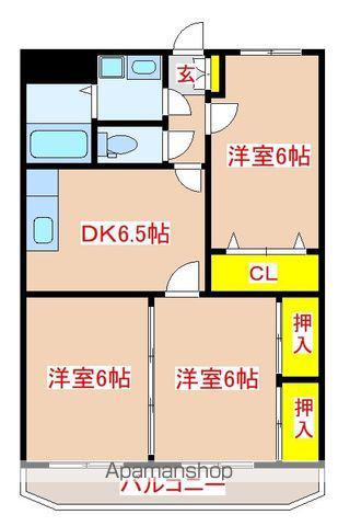 ハーモニーガーデン(3DK/3階)の間取り写真