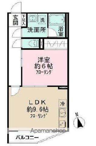 ロークワットコート永福(1LDK/3階)の間取り写真