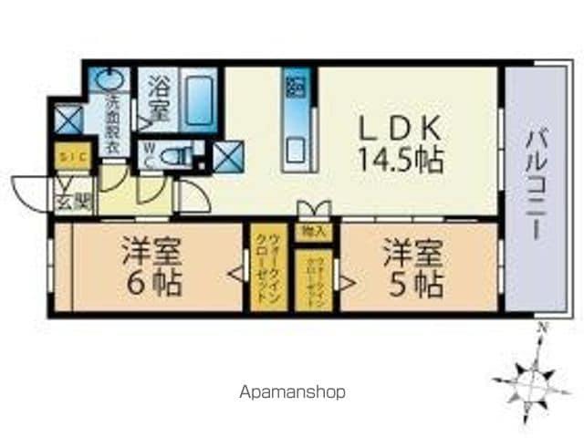 ビーコンヒル田島(2LDK/1階)の間取り写真