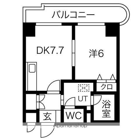 サンタの館医大前(1LDK/8階)の間取り写真