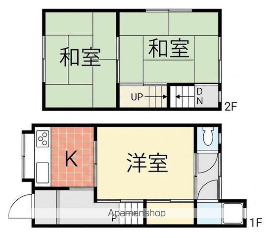 炭田アパート(2LDK/1階)の間取り写真
