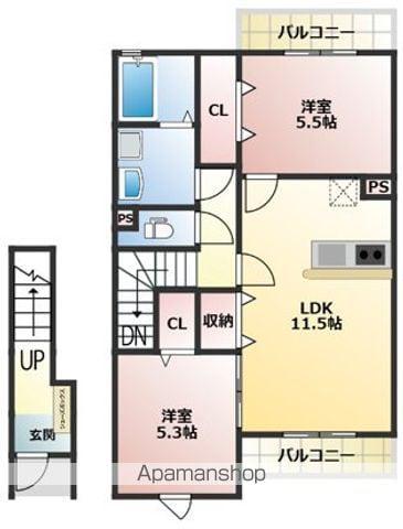 THNOBLES TERRACE(2LDK/2階)の間取り写真
