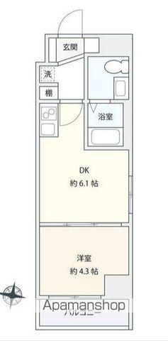 サルコスクス東駒形(1DK/5階)の間取り写真