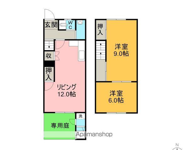 新神戸コーポ 西棟(4DK/1階)の間取り写真