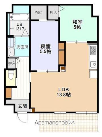 ラ・キャッスル小田井(2LDK/1階)の間取り写真