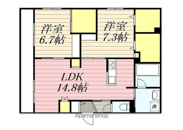クレストK(2LDK/2階)の間取り写真