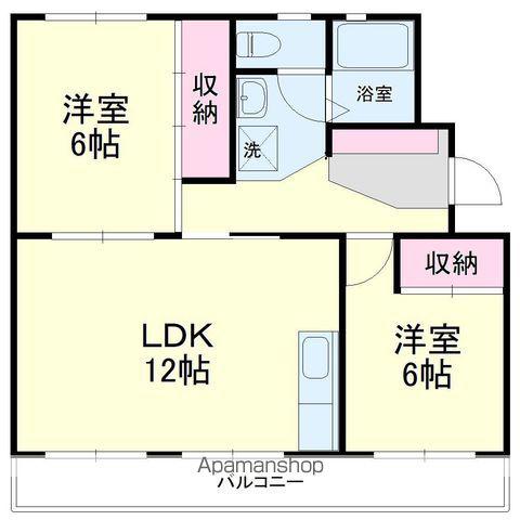 ハイツみのる(2LDK/3階)の間取り写真