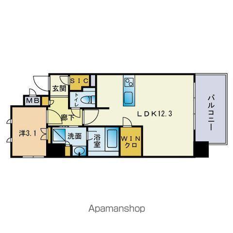 シーズンフラッツ平尾(1LDK/5階)の間取り写真