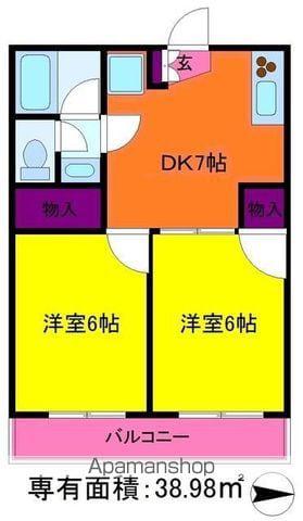 ドミールボナール(2DK/1階)の間取り写真