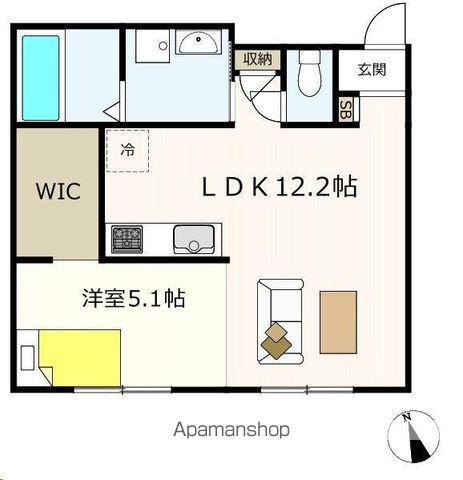 フォルテッツア城南(1LDK/1階)の間取り写真