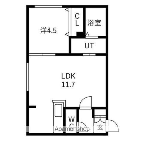 ALIVIS菊水(1LDK/5階)の間取り写真