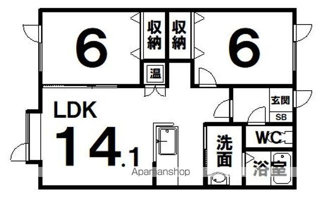 アリビオ(2LDK/2階)の間取り写真