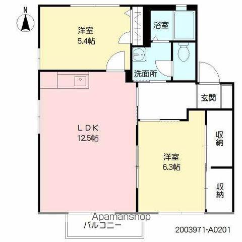 エミネンス明磧Ⅰ(2LDK/2階)の間取り写真