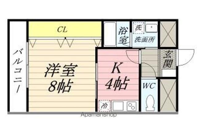YMクレスト(1K/1階)の間取り写真