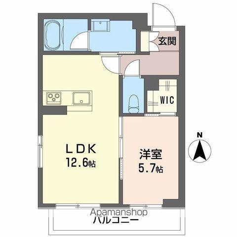 ティターニア(1LDK/1階)の間取り写真