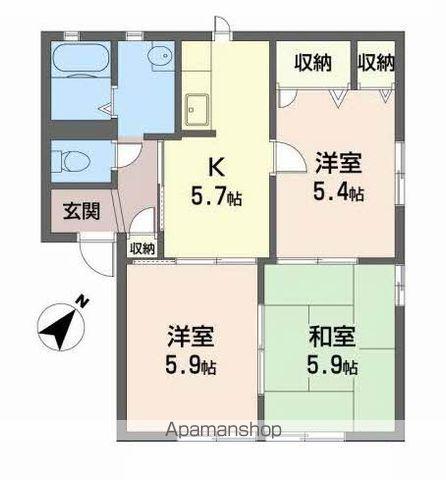 サンセントラル(3K/1階)の間取り写真