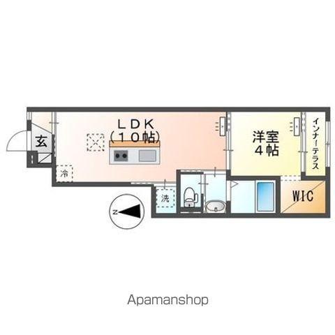 FOREST横木(1LDK/1階)の間取り写真