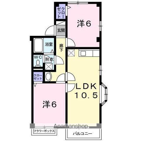 エム・エトアールA(2LDK/2階)の間取り写真