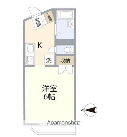 栄ミリオン第2(1K/2階)の間取り写真