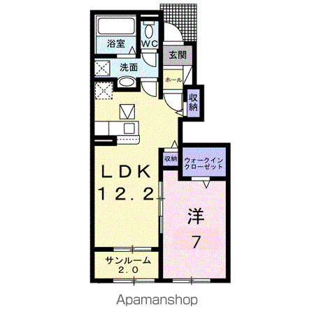 デリス・シャルマンⅡ(1LDK/1階)の間取り写真