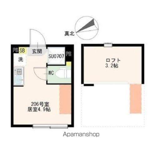 ブルーレースアゲート(ワンルーム/1階)の間取り写真