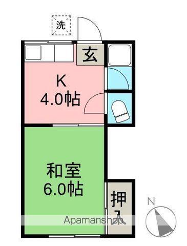 ブルーハイツ一宮東町(1K/2階)の間取り写真