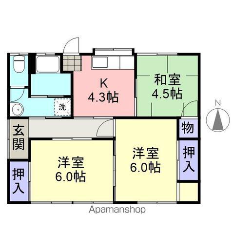 東北本線 桑折駅 徒歩11分 1階建 築38年(3K)の間取り写真