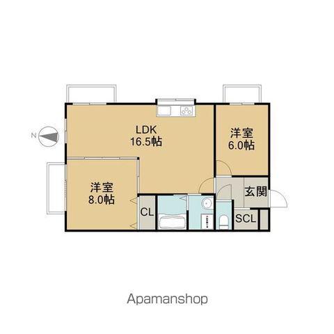 メゾンファミール(2LDK/3階)の間取り写真