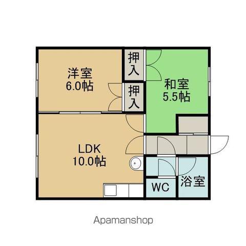 ハイツポカラ1(2LDK/2階)の間取り写真