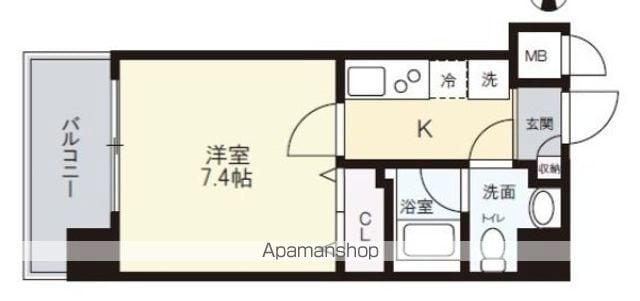 リアーレ北田辺(1K/7階)の間取り写真