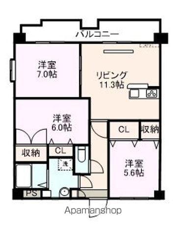エクセレージュ中山(3LDK/3階)の間取り写真