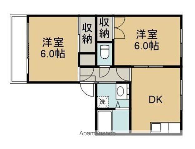 メゾン平成(2DK/2階)の間取り写真