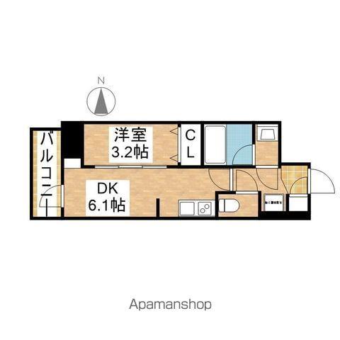 ルネフラッツ今池駅前サウス(1DK/12階)の間取り写真