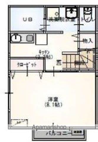 LEGABENE松戸(1K/2階)の間取り写真