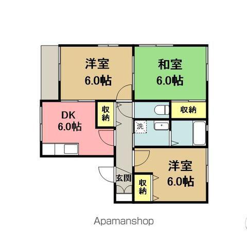 ガーデンハウス迎野(3DK/1階)の間取り写真