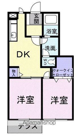 ローズデール(2DK/1階)の間取り写真